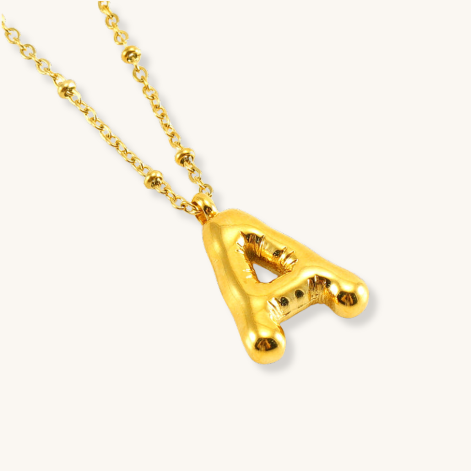 Bubble Letter Initial Necklace