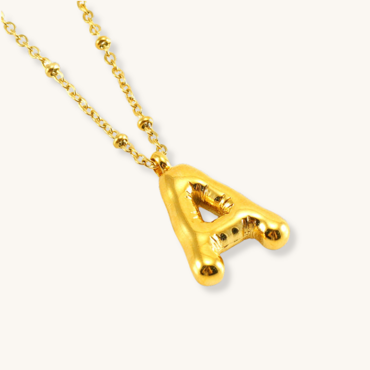 Bubble Letter Initial Necklace