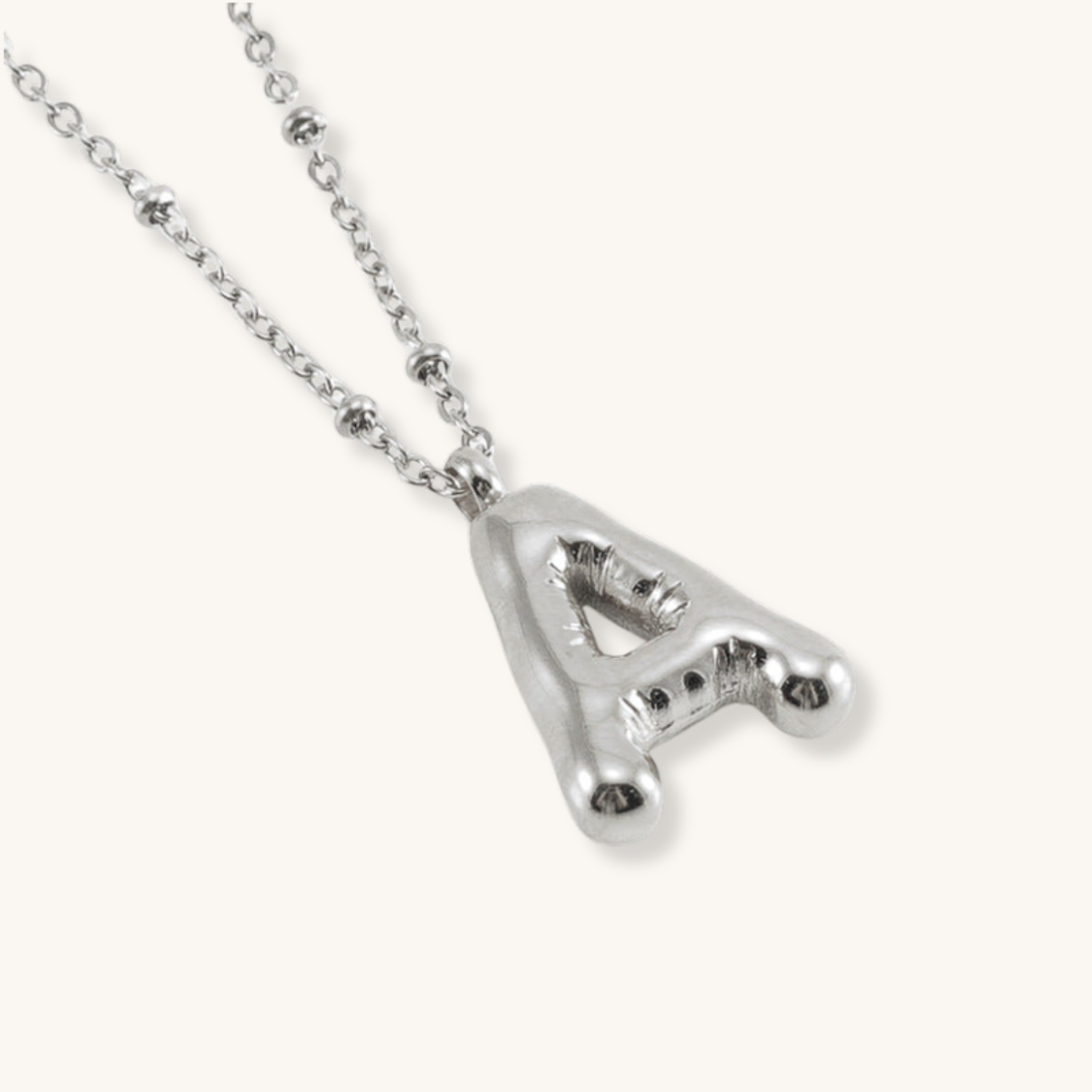Bubble Letter Initial Necklace