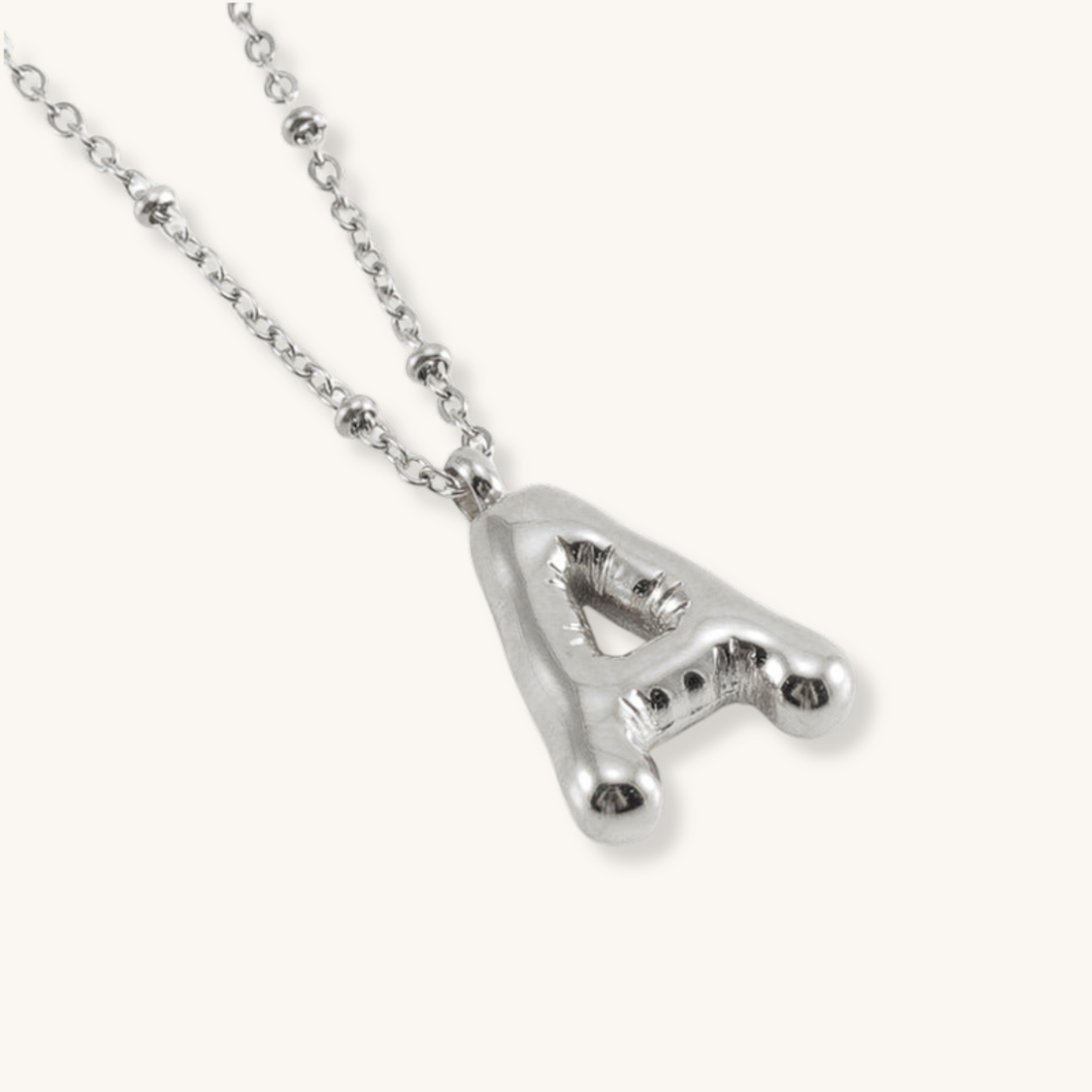 Bubble Letter Initial Necklace