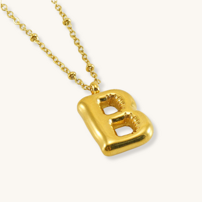 Bubble Letter Initial Necklace