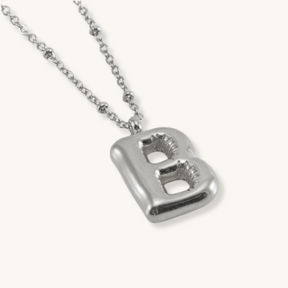 Bubble Letter Initial Necklace