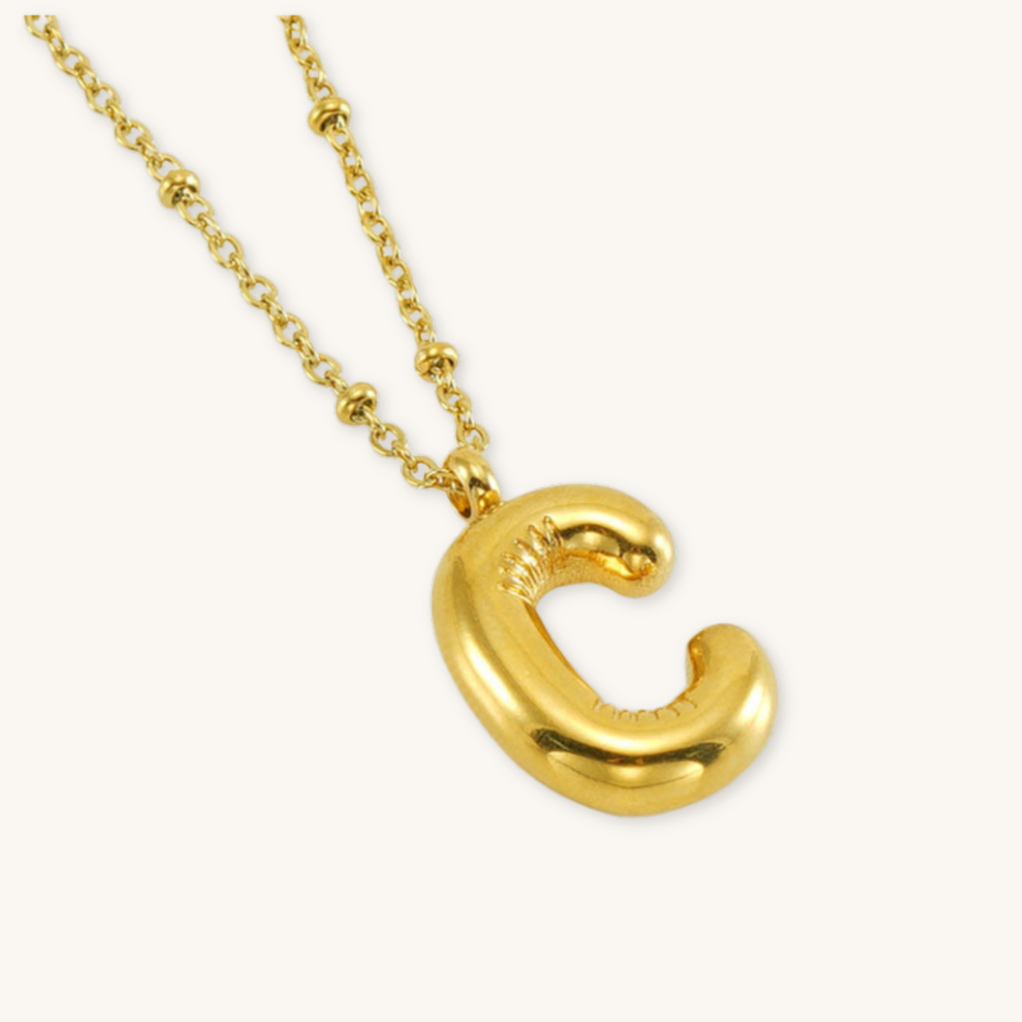 Bubble Letter Initial Necklace