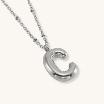 Bubble Letter Initial Necklace
