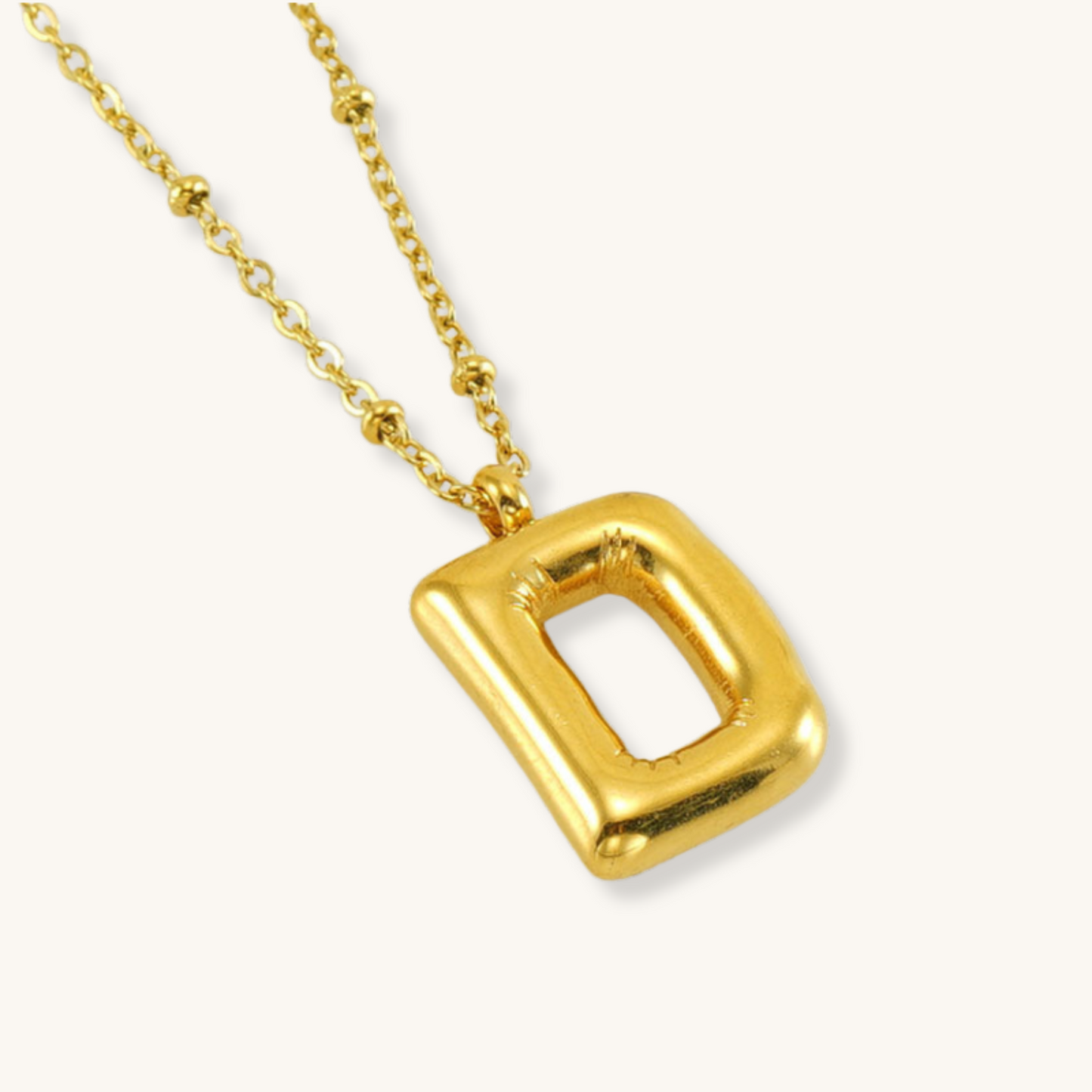 Bubble Letter Initial Necklace