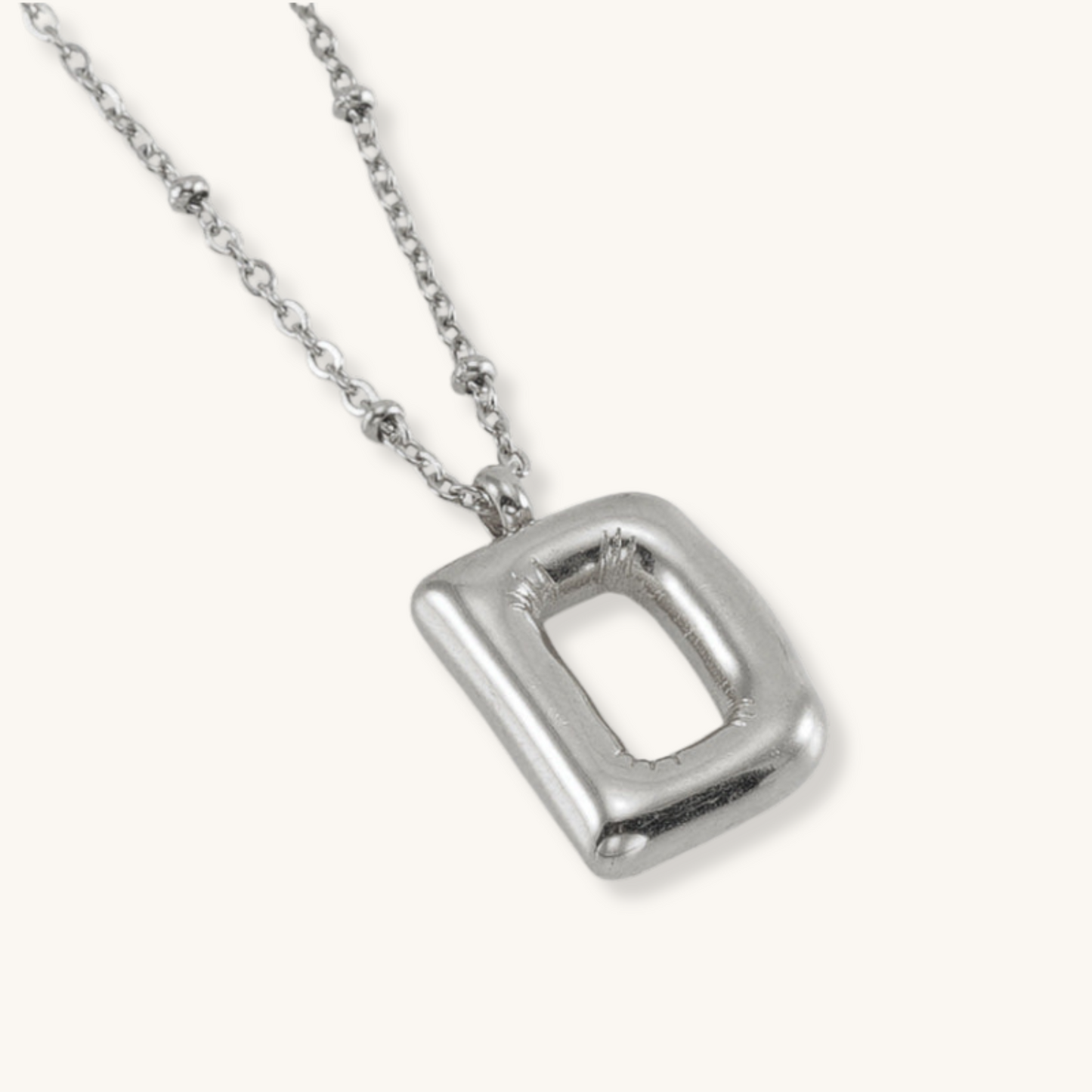 Bubble Letter Initial Necklace