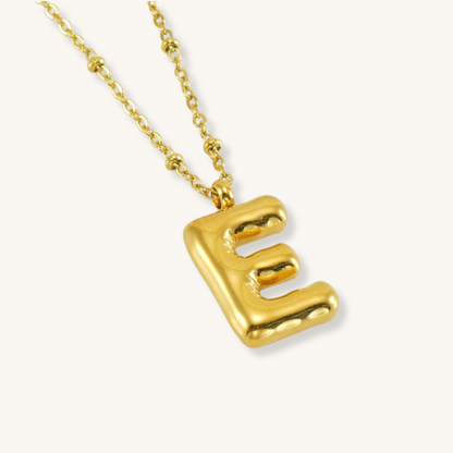 Bubble Letter Initial Necklace