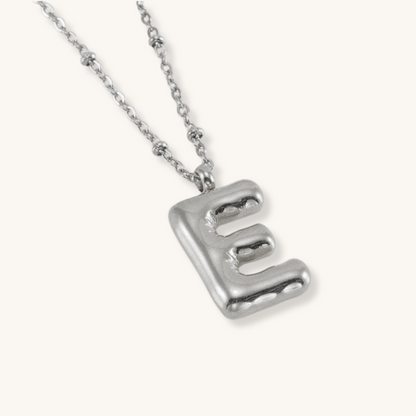 Bubble Letter Initial Necklace