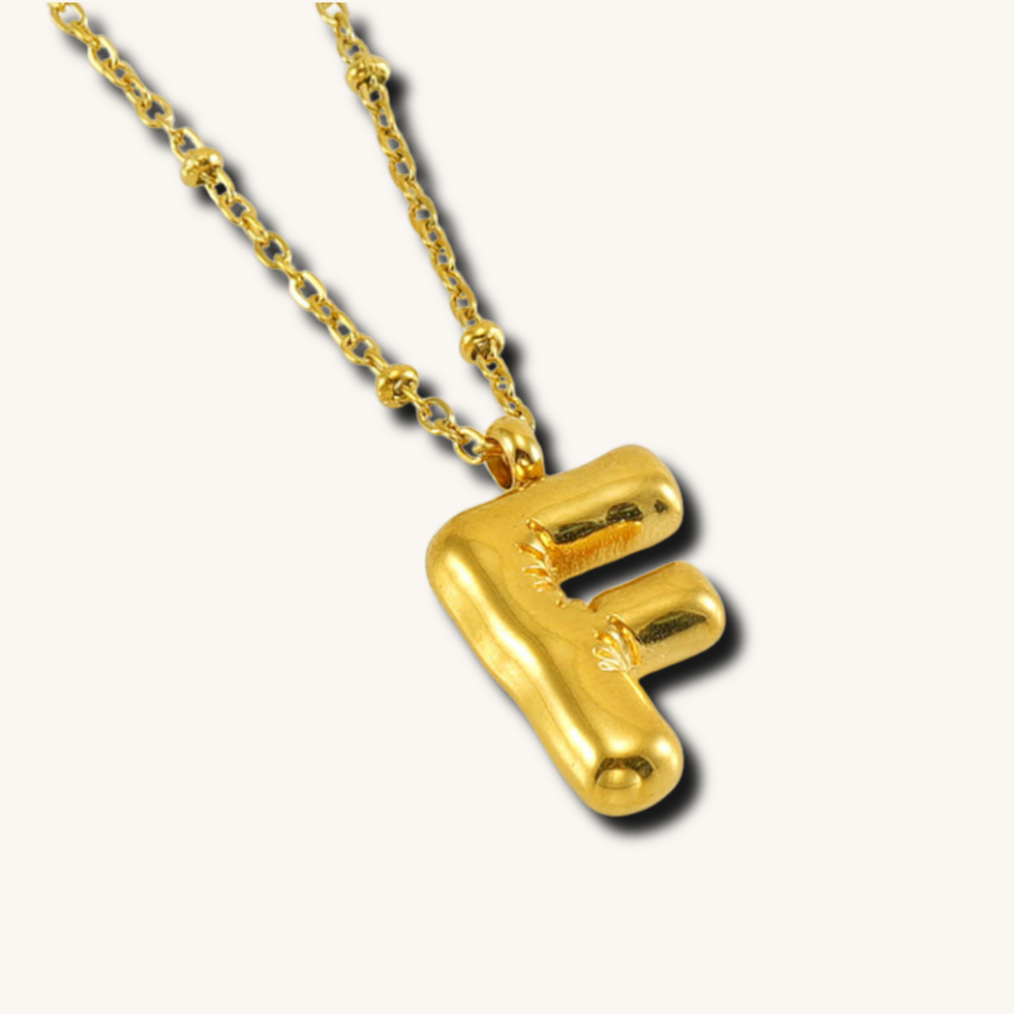 Bubble Letter Initial Necklace
