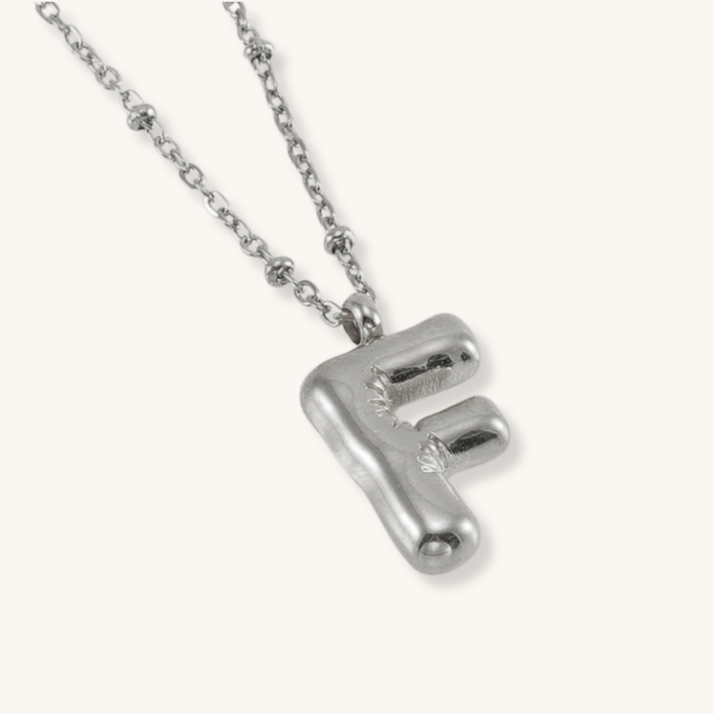 Bubble Letter Initial Necklace