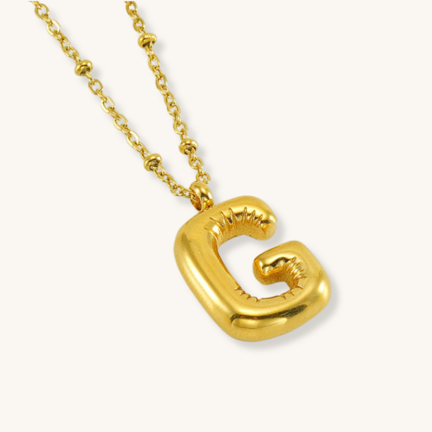 Bubble Letter Initial Necklace