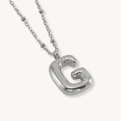 Bubble Letter Initial Necklace
