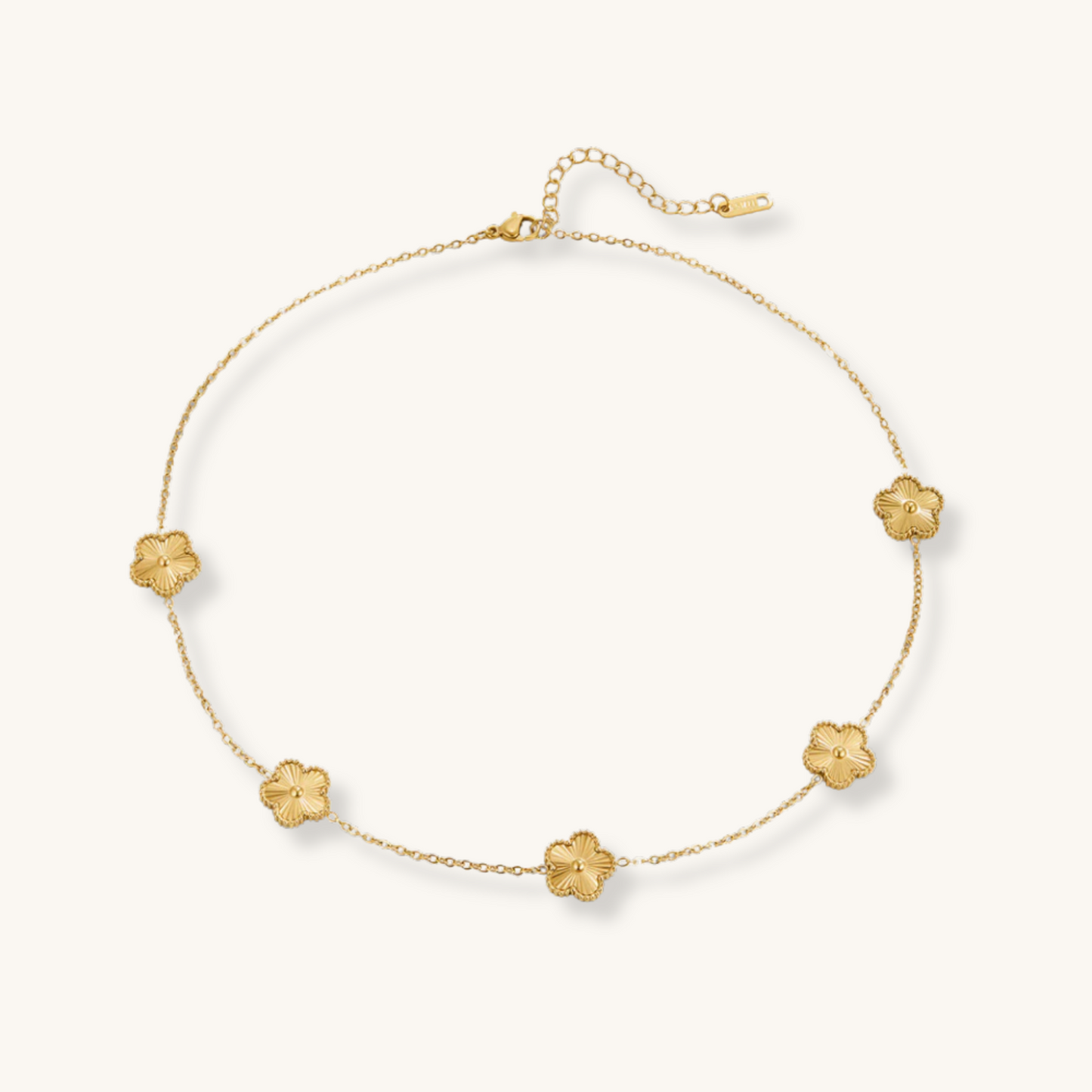 Golden Clover Cluster Necklace