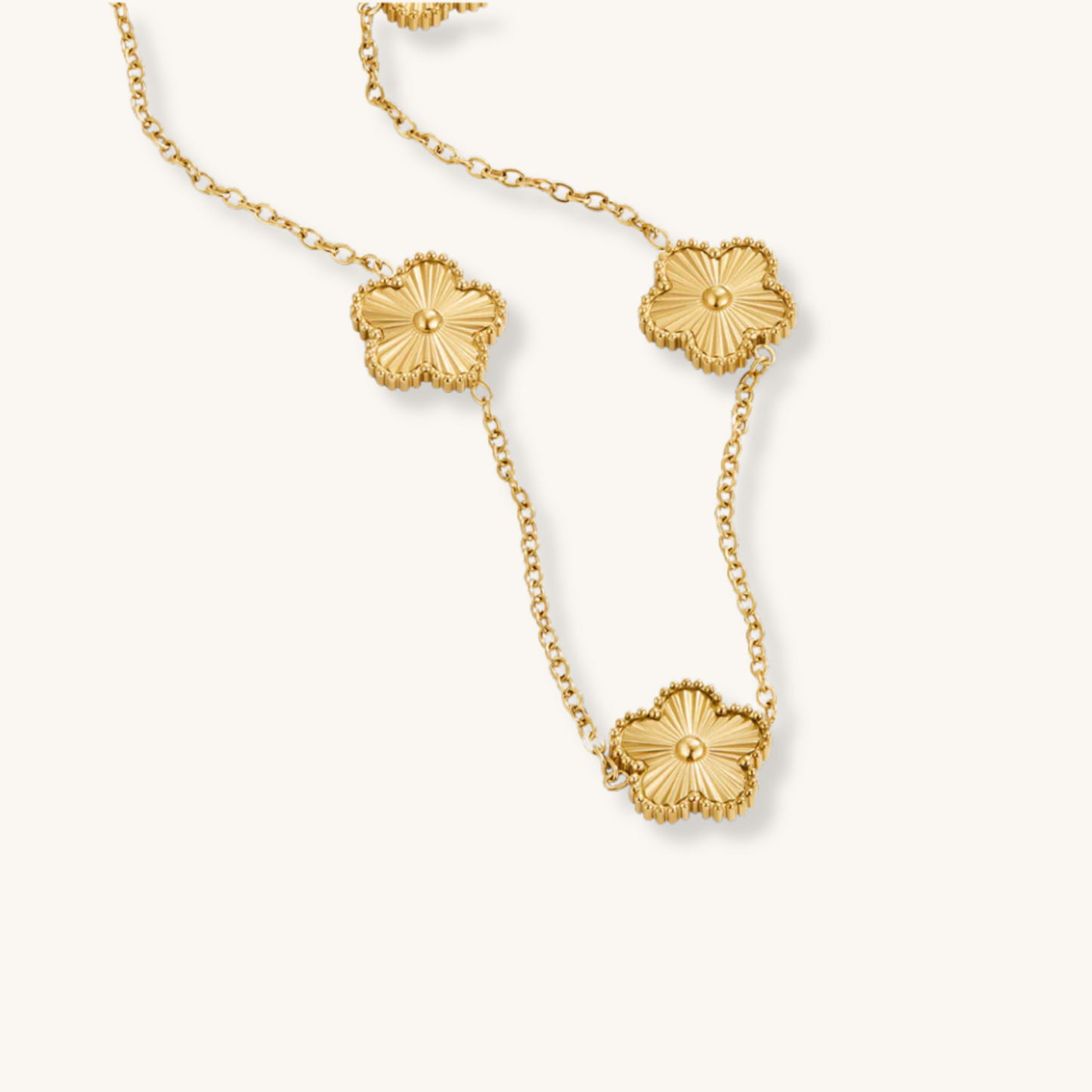 Golden Clover Cluster Necklace