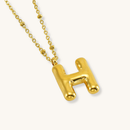 Bubble Letter Initial Necklace
