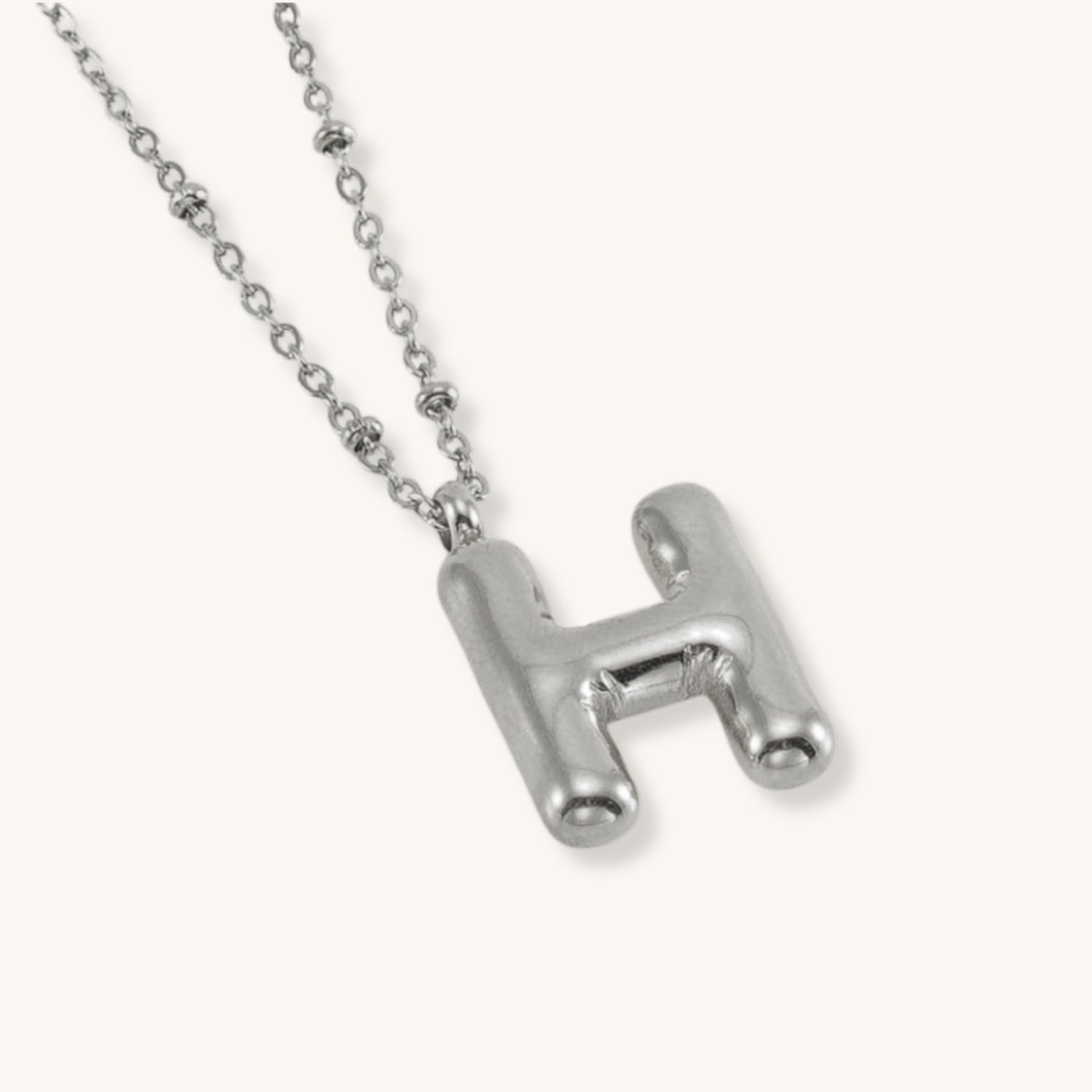 Bubble Letter Initial Necklace