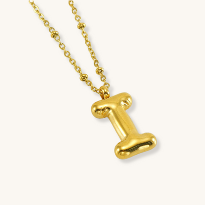 Bubble Letter Initial Necklace
