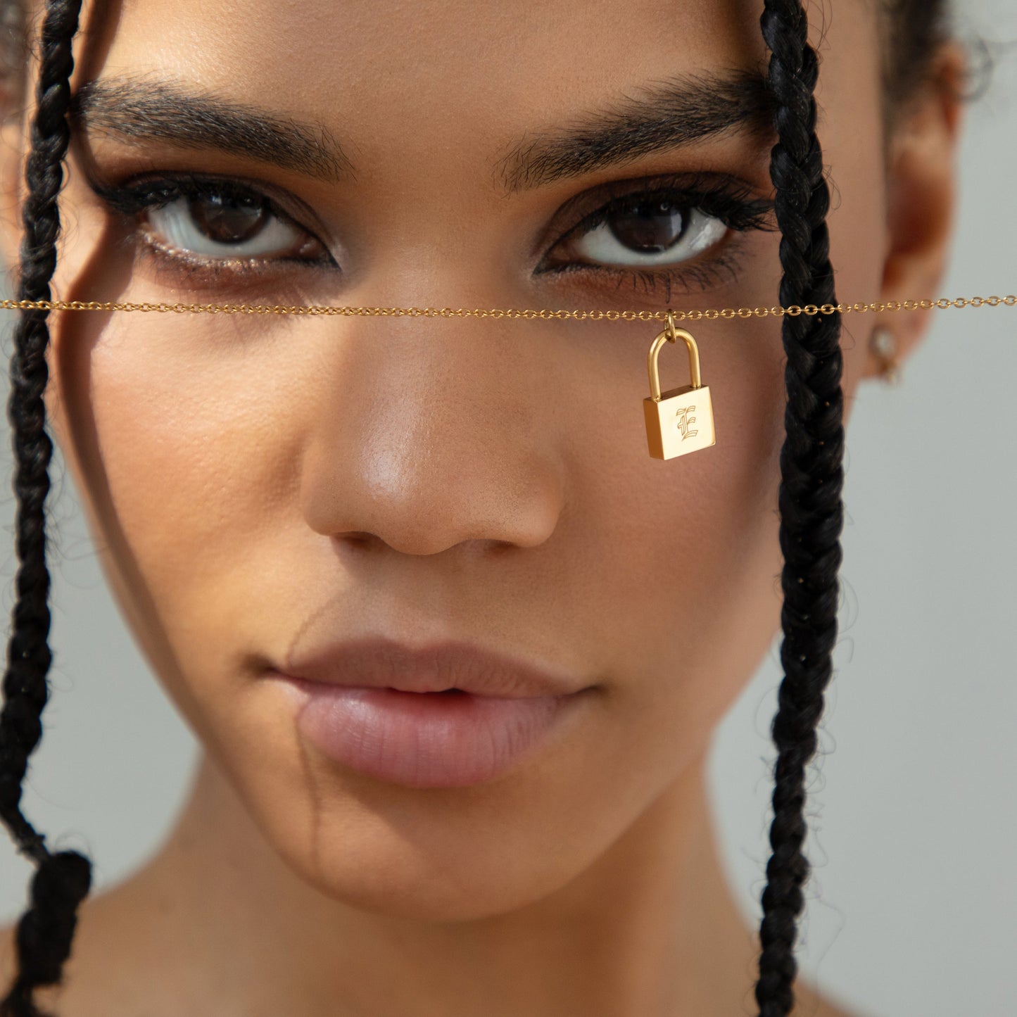 Padlock Initial Necklace