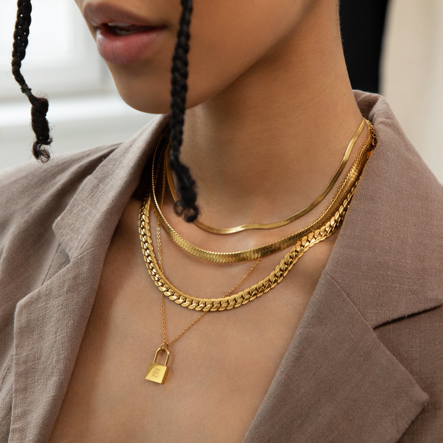 Padlock Initial Necklace