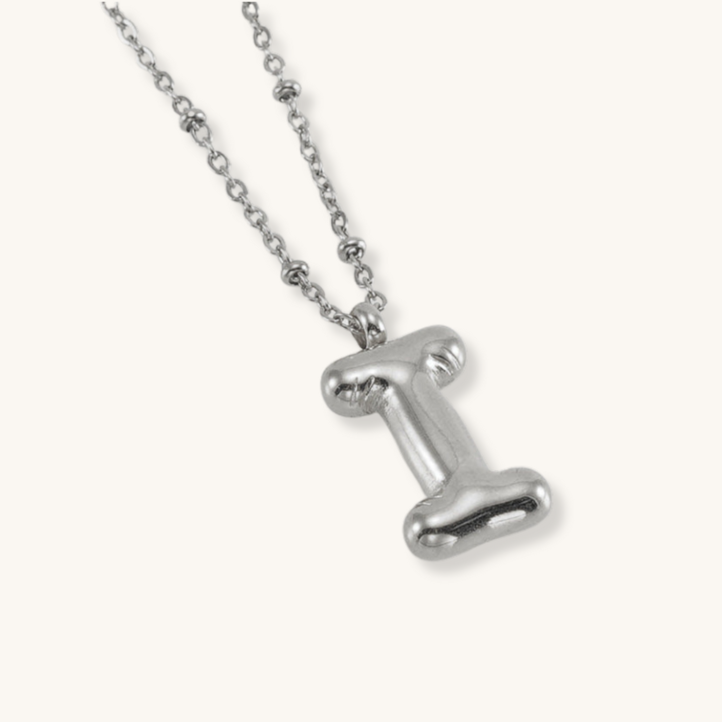 Bubble Letter Initial Necklace