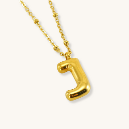 Bubble Letter Initial Necklace