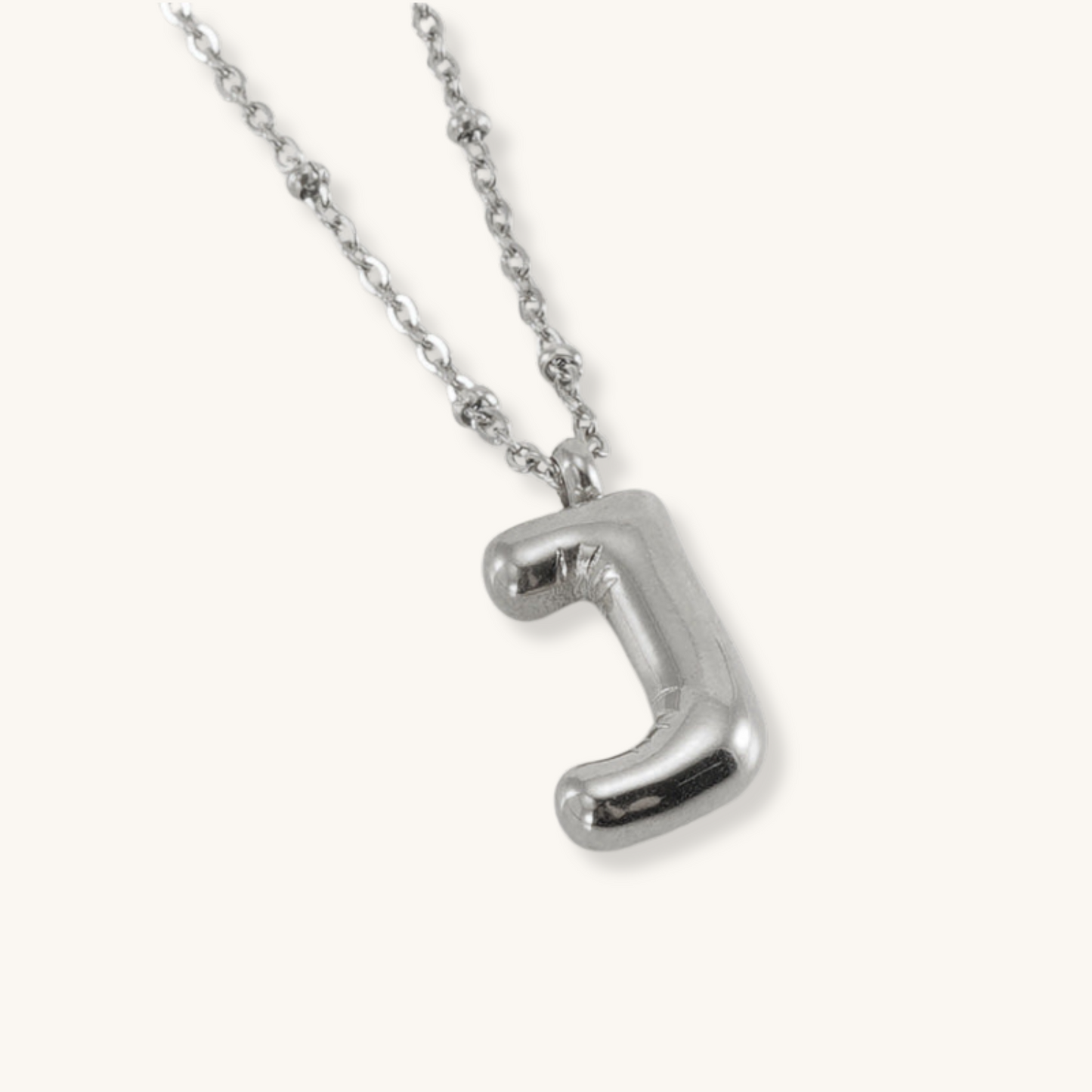 Bubble Letter Initial Necklace