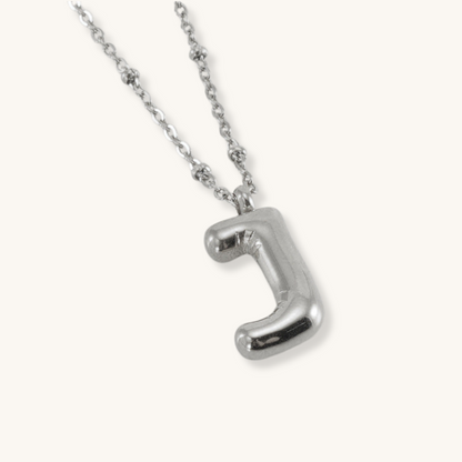 Bubble Letter Initial Necklace