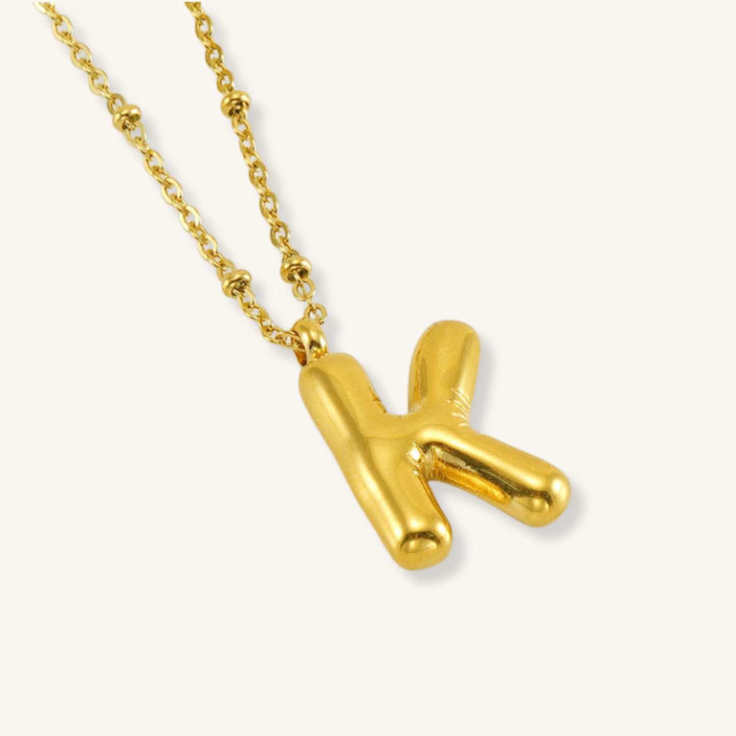 Bubble Letter Initial Necklace