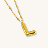 Bubble Letter Initial Necklace