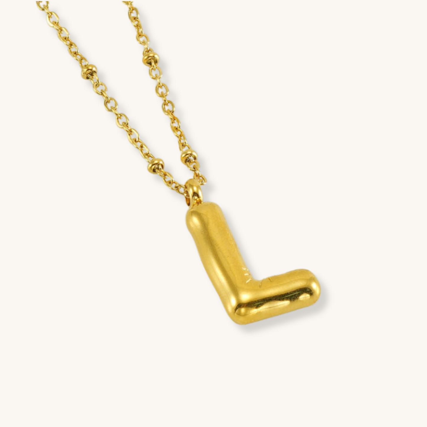 Bubble Letter Initial Necklace