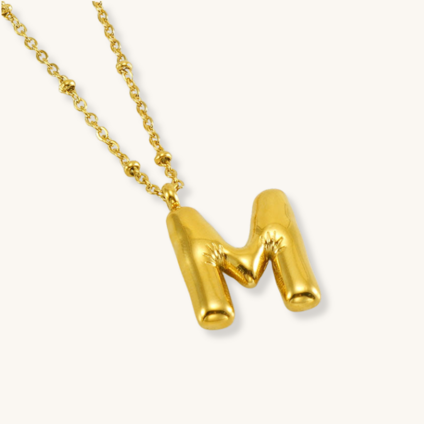 Bubble Letter Initial Necklace