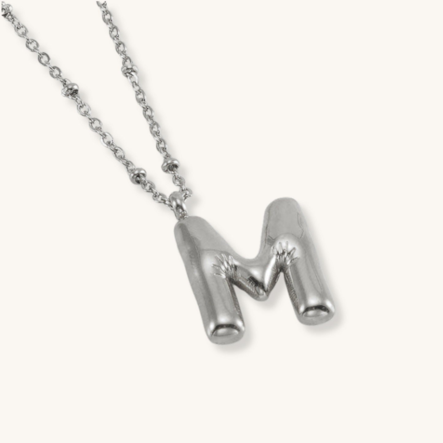 Bubble Letter Initial Necklace