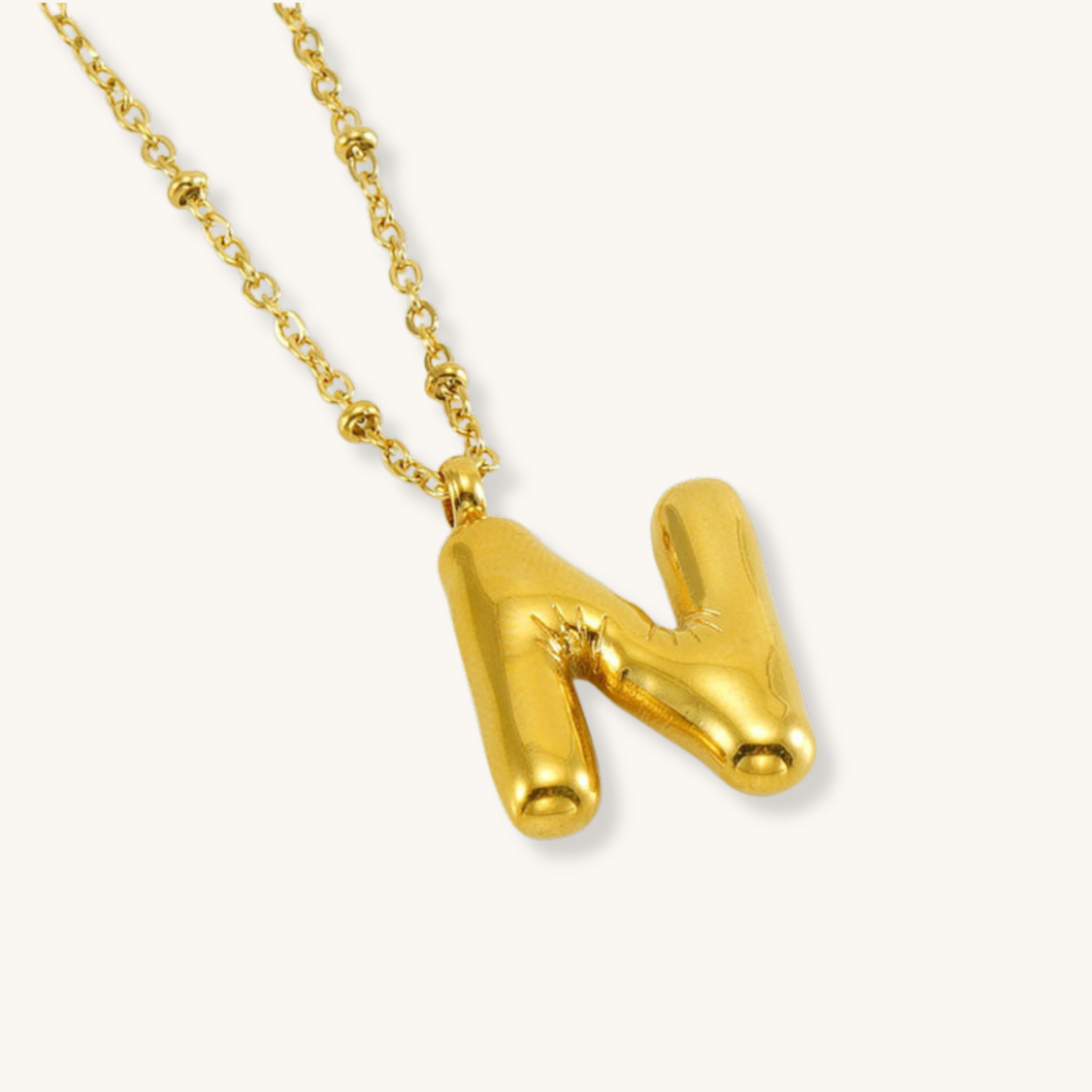 Bubble Letter Initial Necklace