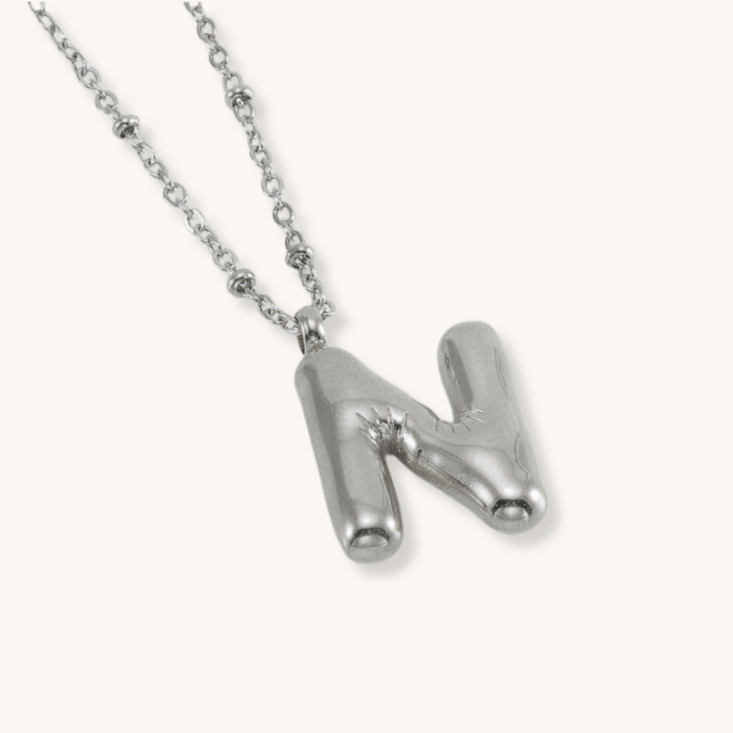 Bubble Letter Initial Necklace