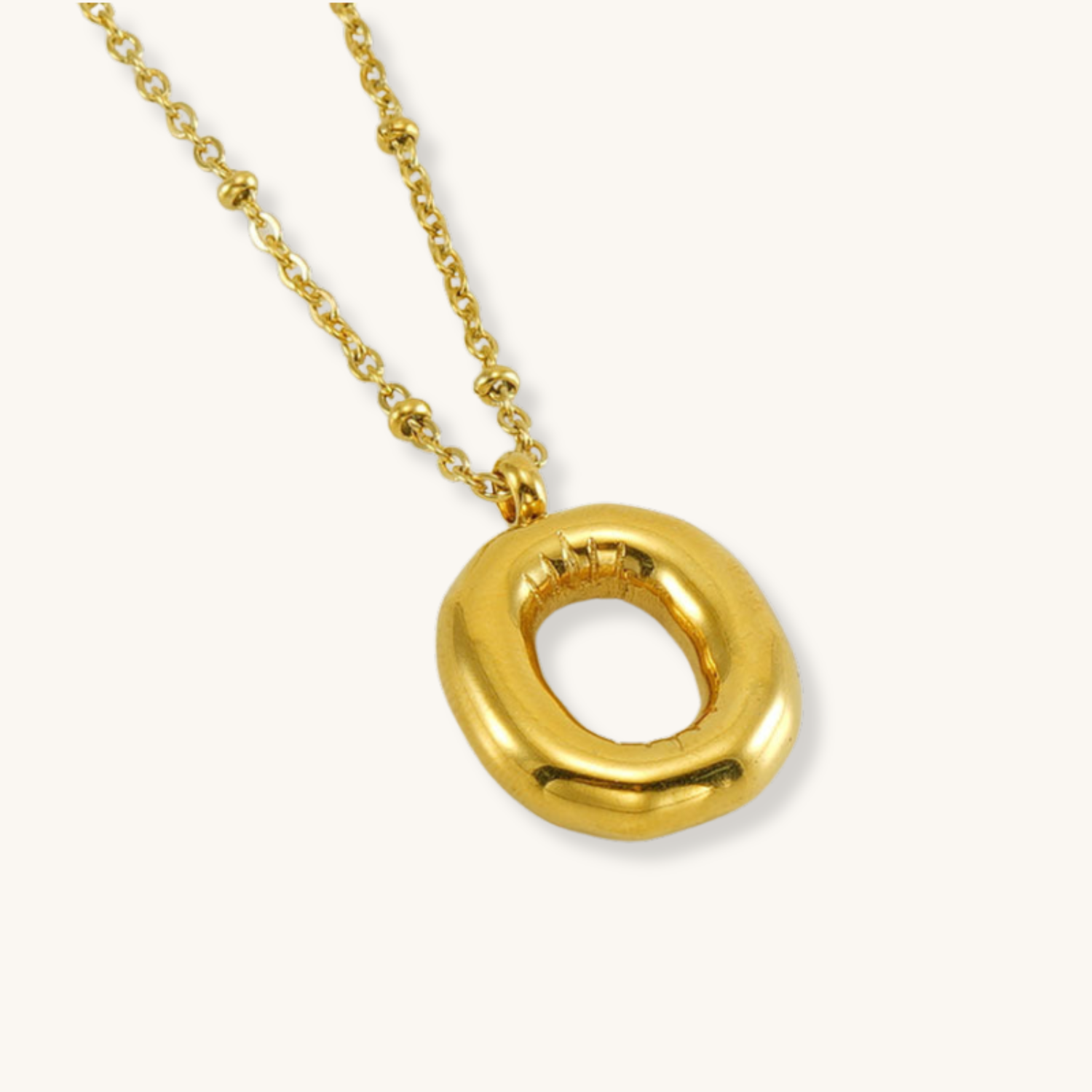 Bubble Letter Initial Necklace