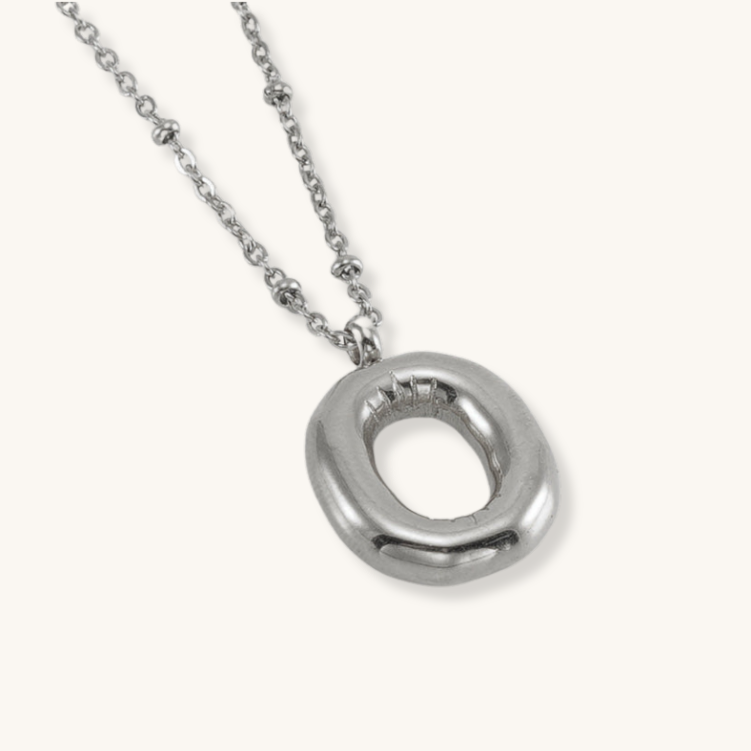 Bubble Letter Initial Necklace