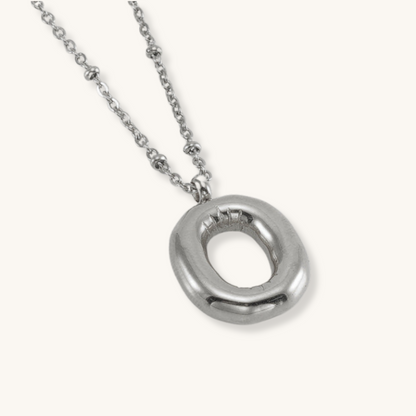Bubble Letter Initial Necklace