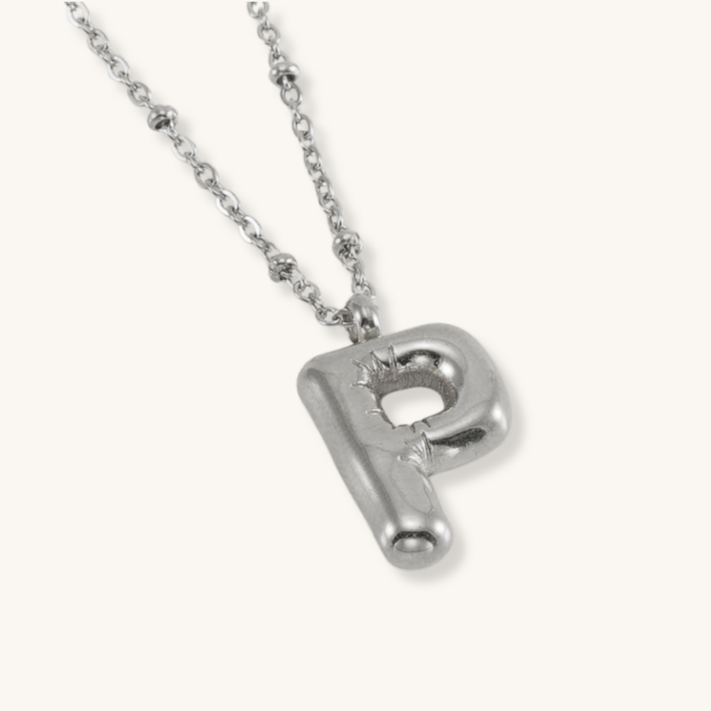Bubble Letter Initial Necklace