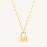 Padlock Initial Necklace