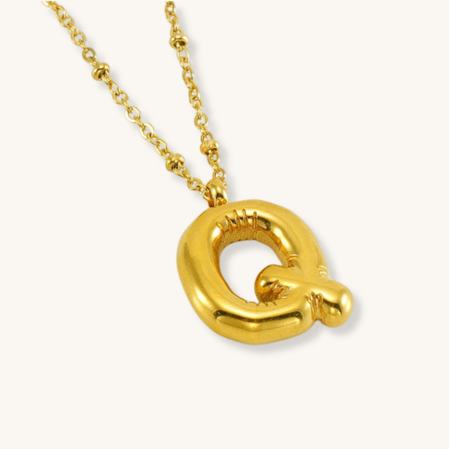 Bubble Letter Initial Necklace