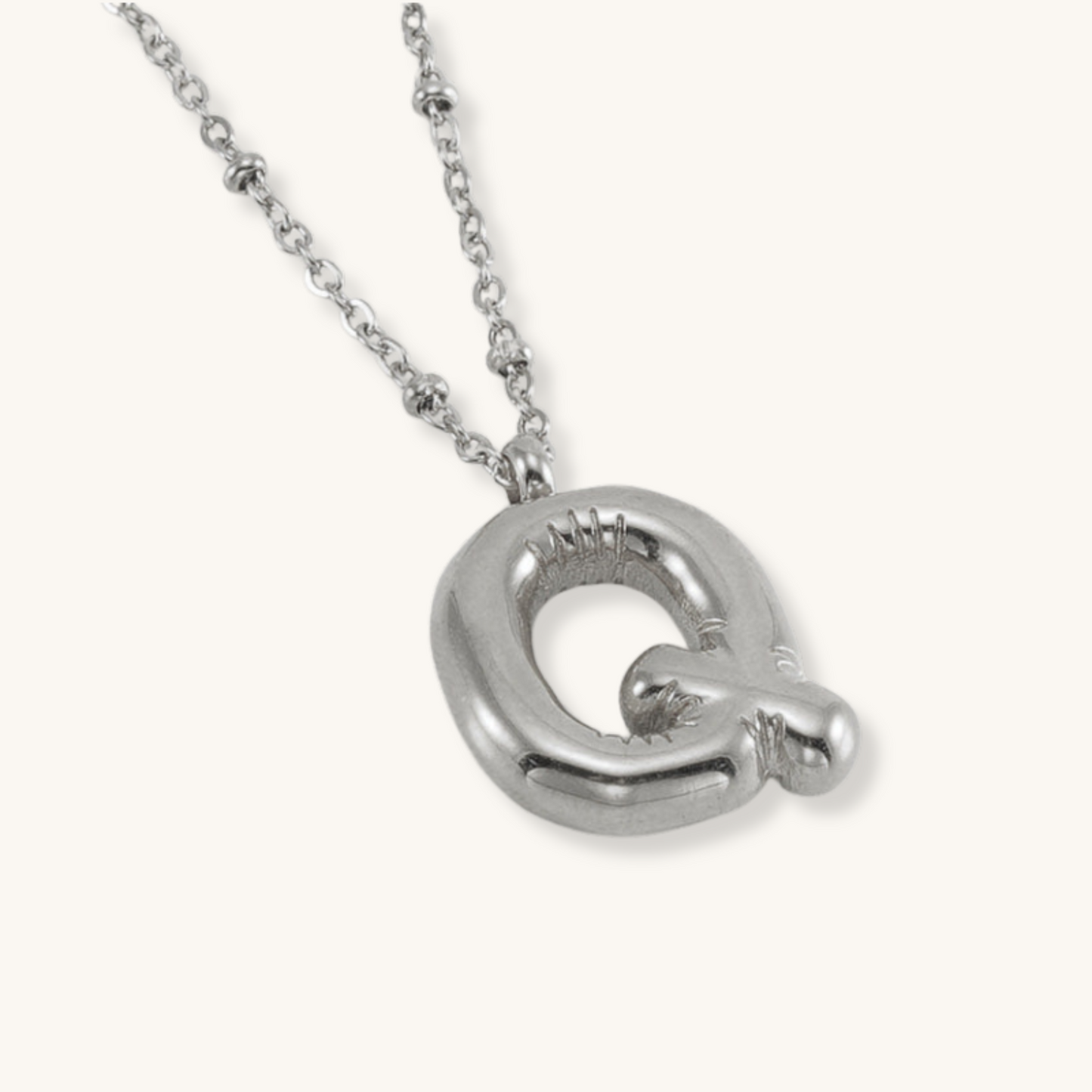 Bubble Letter Initial Necklace