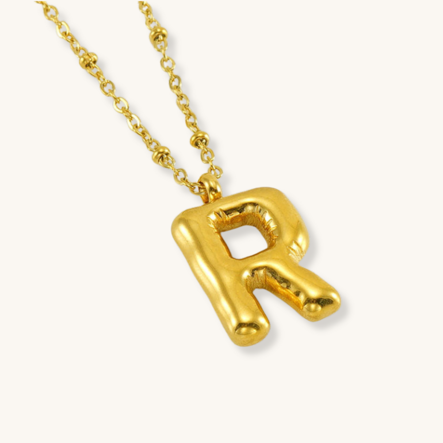 Bubble Letter Initial Necklace