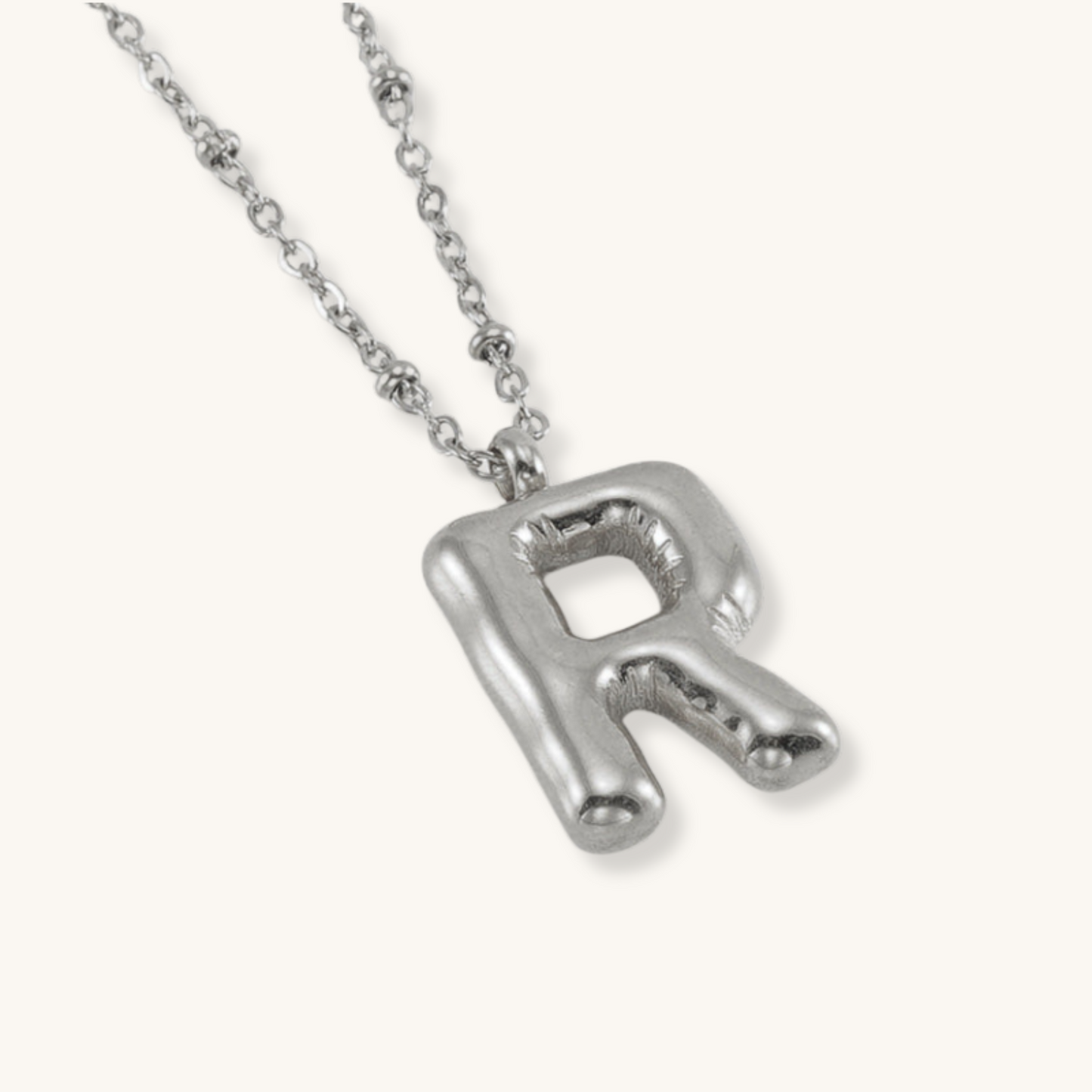 Bubble Letter Initial Necklace