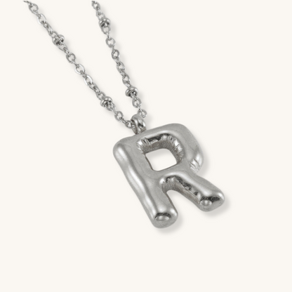 Bubble Letter Initial Necklace