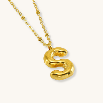 Bubble Letter Initial Necklace