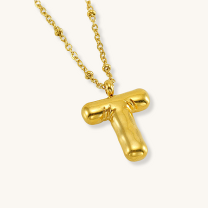 Bubble Letter Initial Necklace