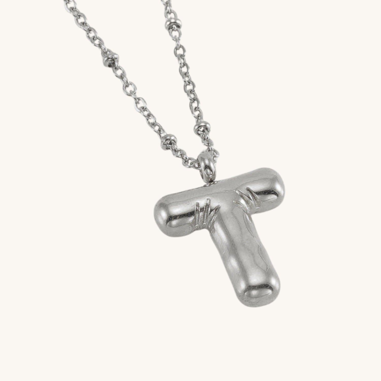 Bubble Letter Initial Necklace