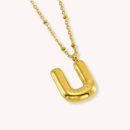 Bubble Letter Initial Necklace
