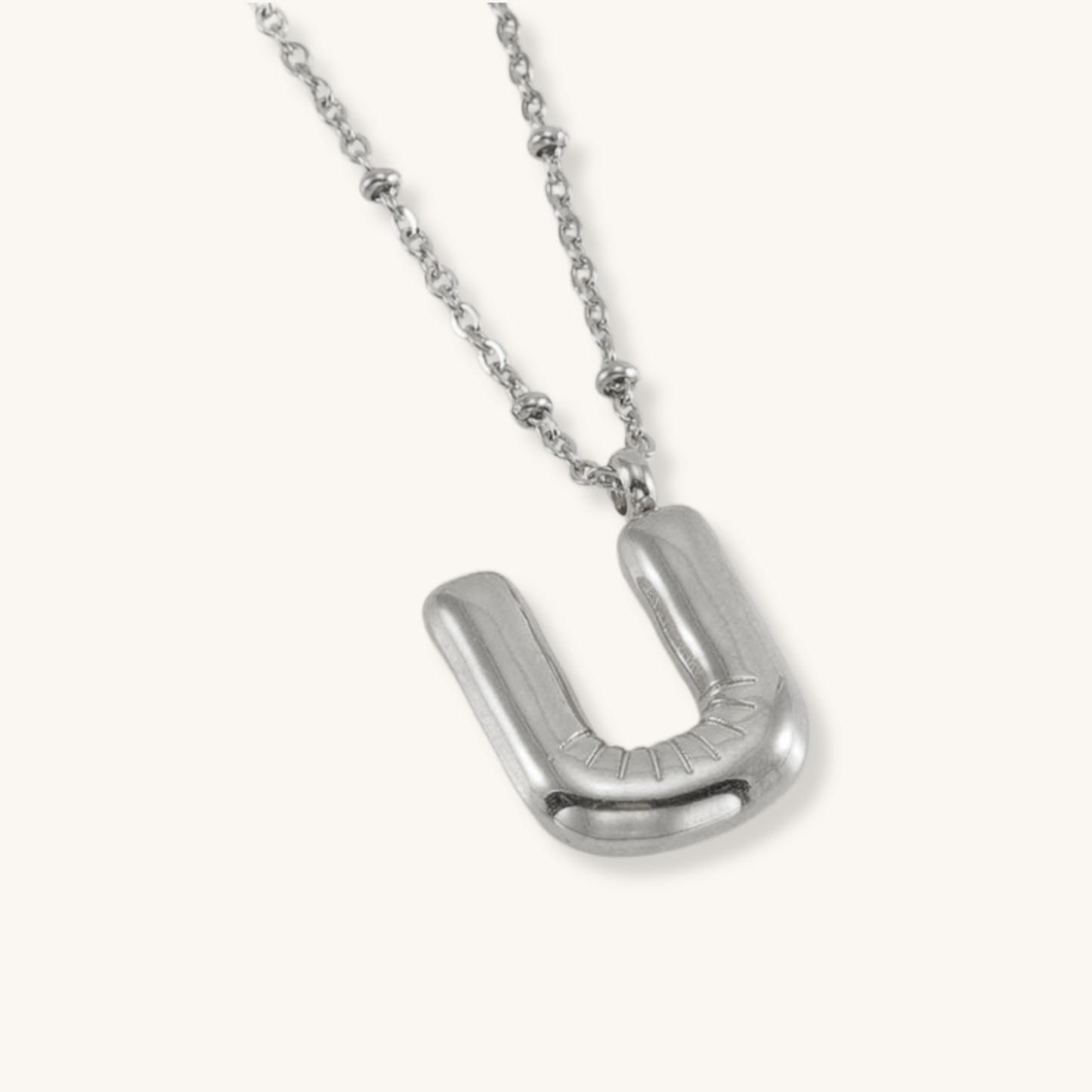 Bubble Letter Initial Necklace