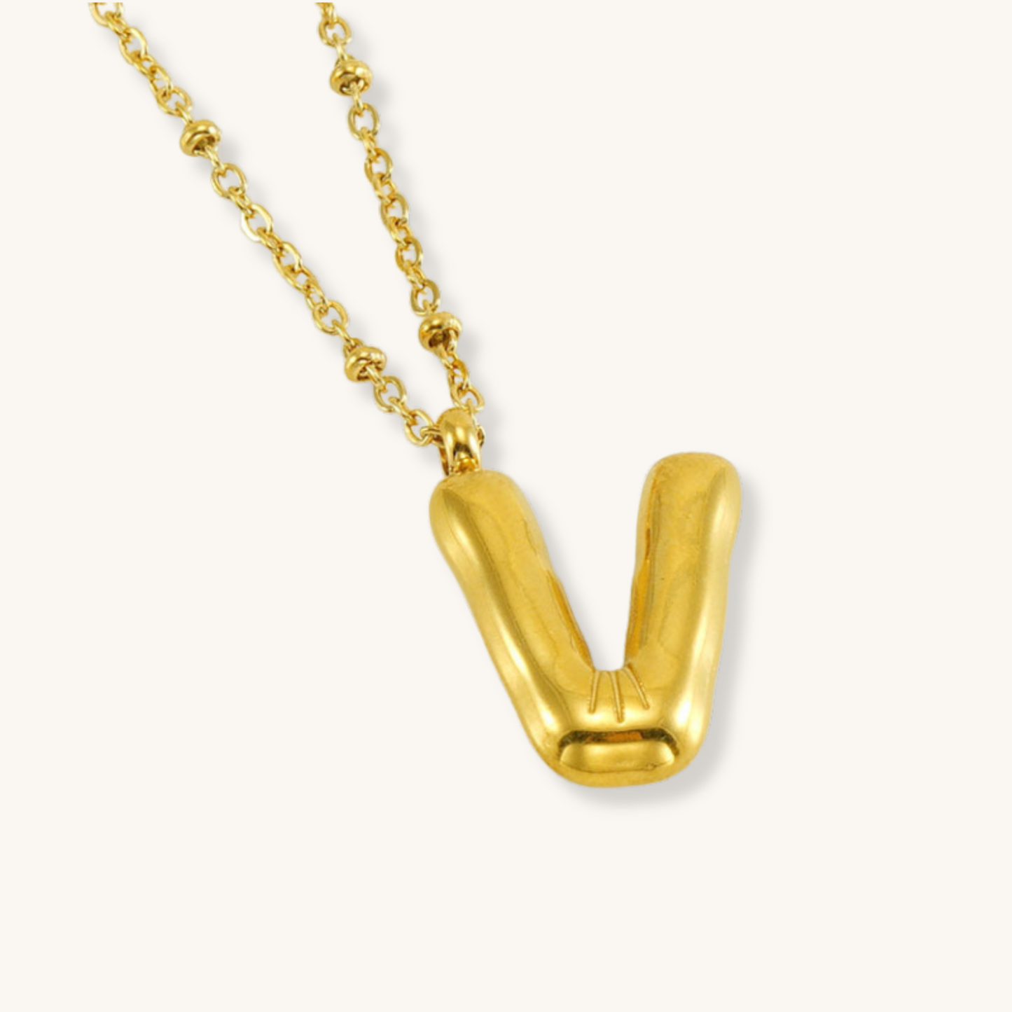 Bubble Letter Initial Necklace